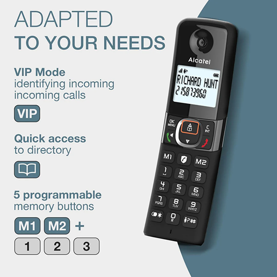 Alcatel F860 Duo Twin Pack Cordless Phones with Call Block | Black - Image 3