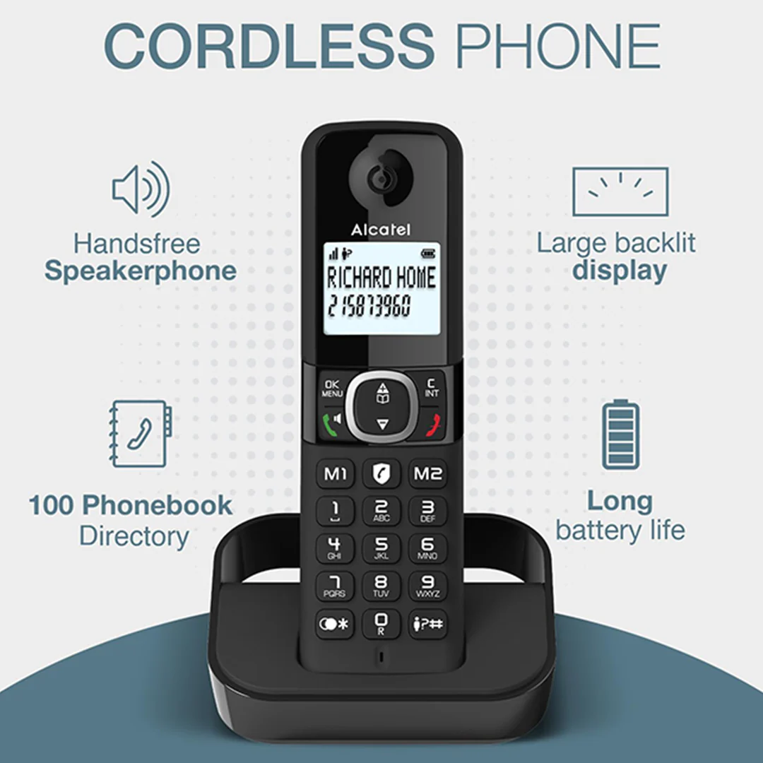 Alcatel F860 Duo Twin Pack Cordless Phones with Call Block | Black - Image 4