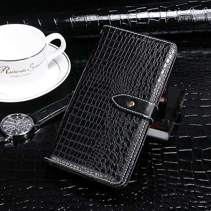 Folio Case for Doro 5860 Easy to Use Phone | Black Leather - Image 3