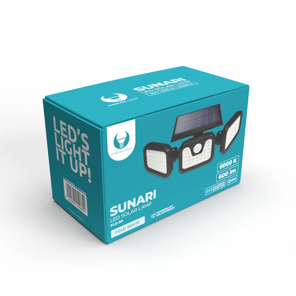 SUNARI Outdoor Solar Light | 3 Panel LED Lamp with PIR Motion Sensor - Image 5