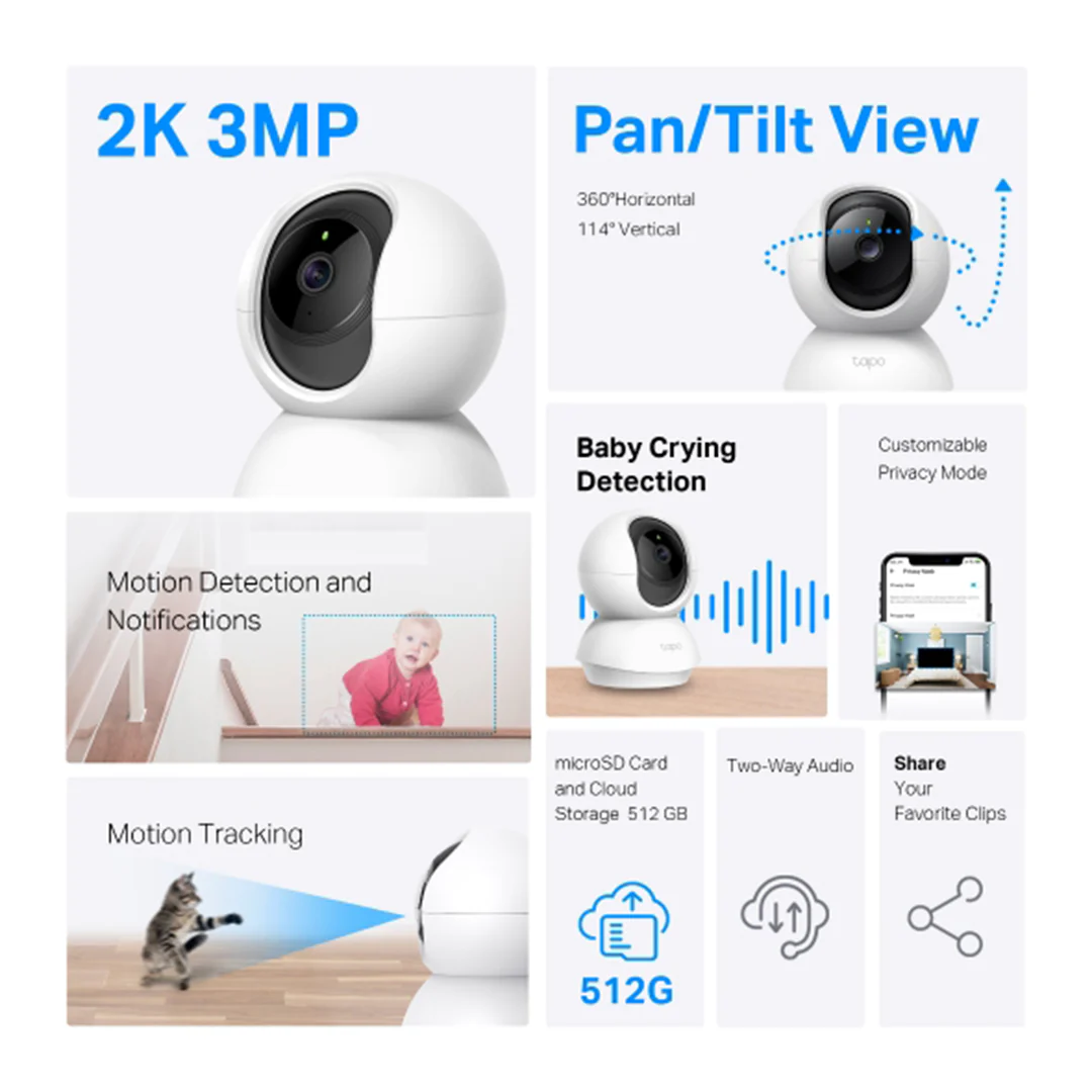 TP-Link Tapo C210 | Indoor Pan/Tilt Smart Security Wi-Fi Camera - Image 6
