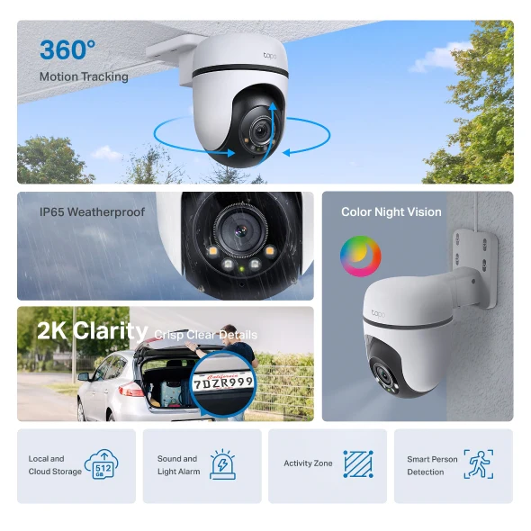 Tp-Link | Tapo C510W | 2K Outdoor Pan/Tilt Security Wi-Fi Camera - Image 5