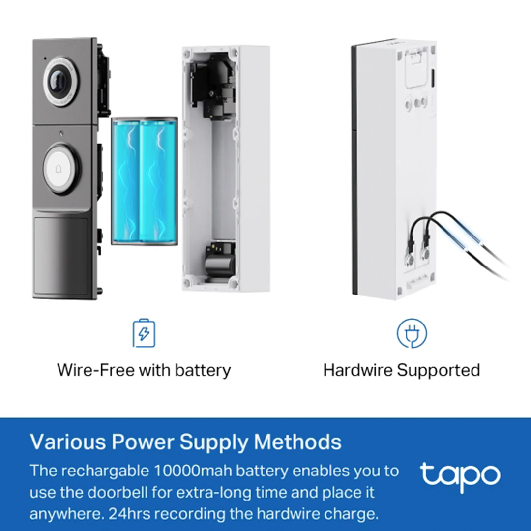 Tp-Link Tapo D235 | 5MP Wired & Battery Video Doorbell with Chime - Image 3